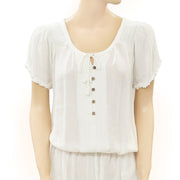 Lilka Anthropologie Long Weekend Embroidered Romper S