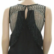Yoana Baraschi Anthropologie Crochet Fringes Blouse Tank Top S