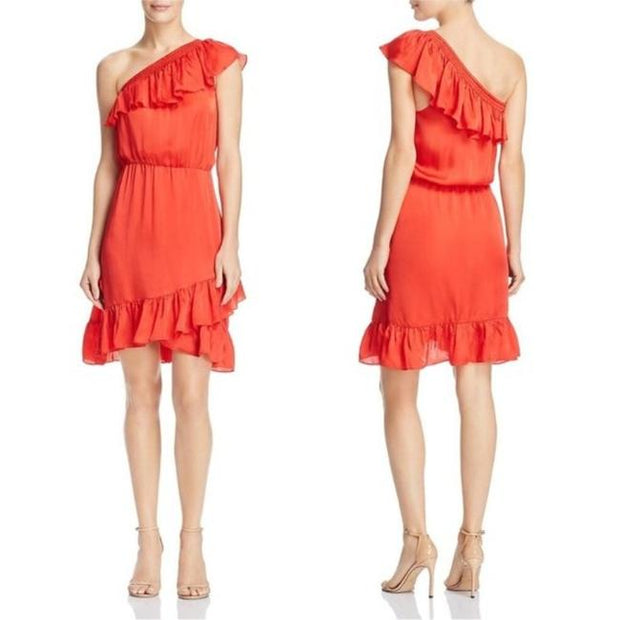 Saylor Mckinley Ruffled One Shoulder Mini Dress S