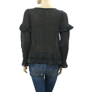 All Saints Spitalfields London Embroidered Blouse Top M