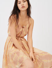 Maje Nude Tie And Dye Printed Strappy Slip Mini Dress TU