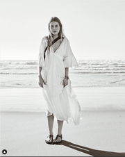FRYE x Anthropologie Pintuck Ivory Lace Midi Dress