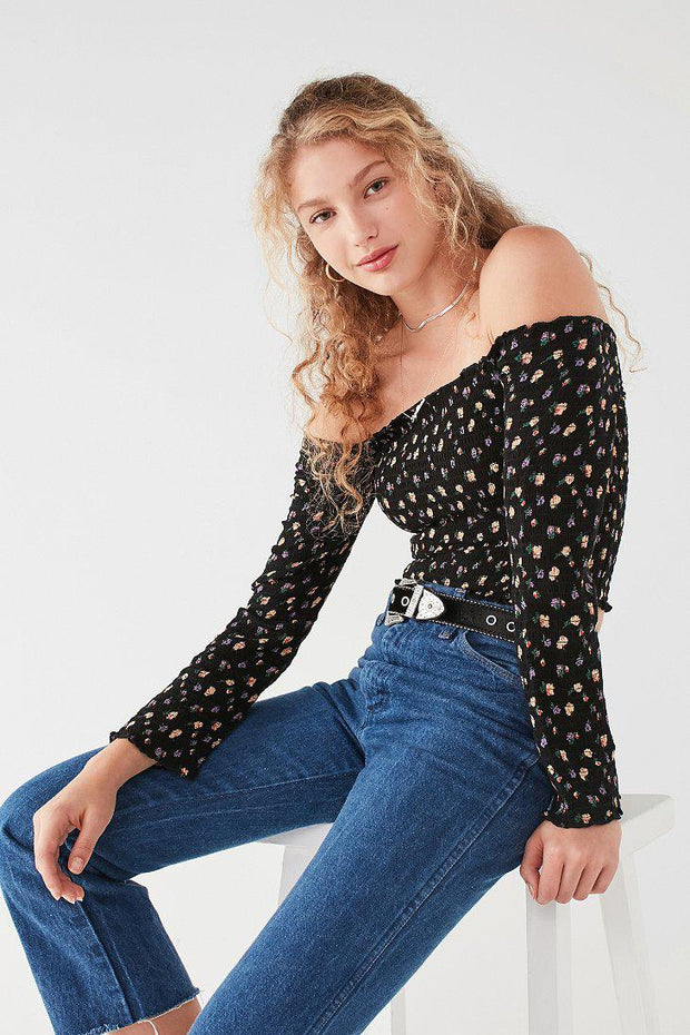 Pins &amp; Needles Urban Outfitters 皱褶 Bardot 短款上衣