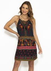 Farm Rio Anthropologie Patch Beauty Mini Dress