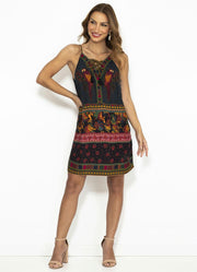 Farm Rio Anthropologie Patch Beauty Mini Dress