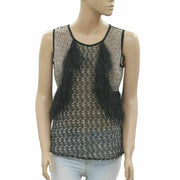 Yoana Baraschi Anthropologie Crochet Fringes Blouse Tank Top S