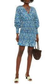 Rhode Anya Smocked Floral Printed Mini Dress
